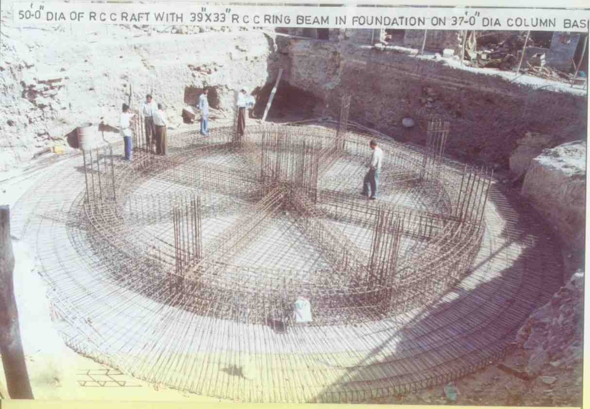 Raft foundation for 9 storeyed  building circular in plan